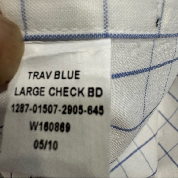 Jos. A. Bank Men's Non Iron Button down Shirt Long Sleeves Check Sz 17.5 - Picture 12 of 13